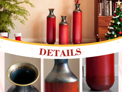 Modern Droplet Shaped Floor Vase Set, 3 Piece Home Decor