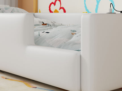 Platform Bed With Guardrail And Charging Station