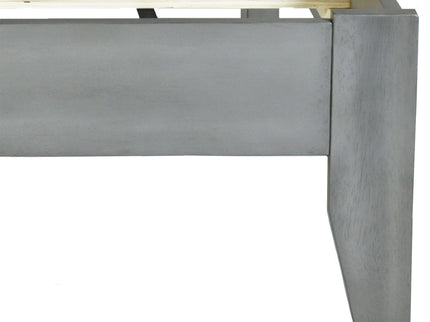 Mid Century Modern Platform Bed With Upholstered Headboard