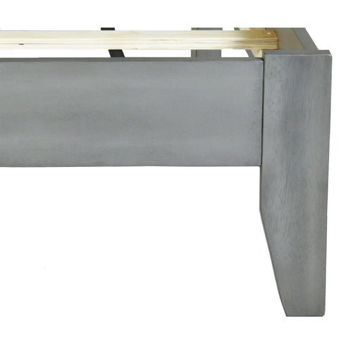 Mid Century Modern Platform Bed With Upholstered Headboard
