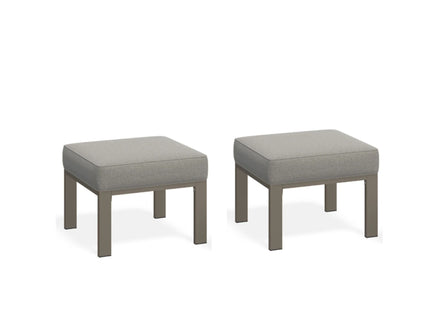 All-Weather Patio Ottomans With Thick Cushions (Set of 2)