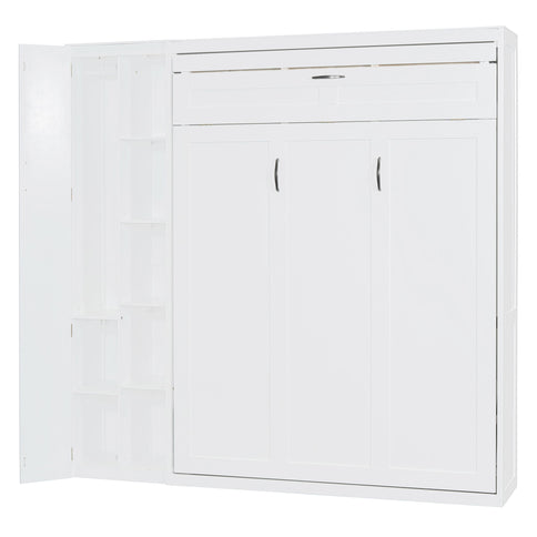 Murphy Wall Bed With Shelves, Wardrobe And LED Lights