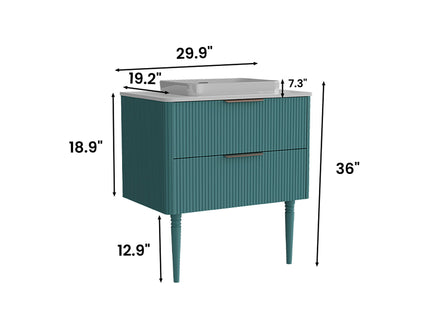 Elena - Modern Bathroom Vanity With Sink With Ample Storage, 2 Soft Close Drawers