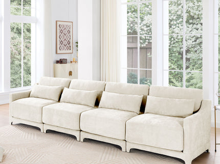 Elegant Sofa With Ergonomic Design And Lumbar Pillows