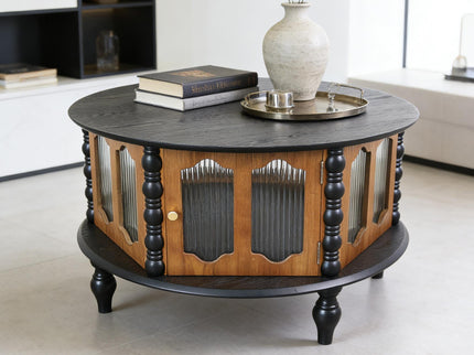 Round 3 Door Storage Coffee Table For Living Room