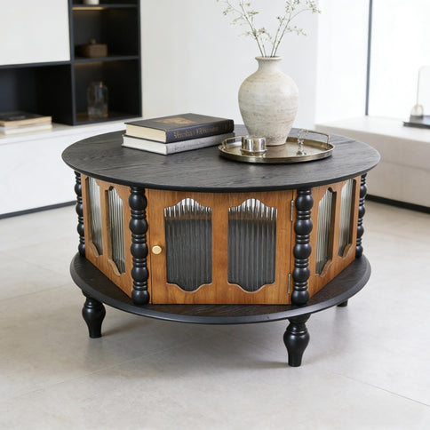 Round 3 Door Storage Coffee Table For Living Room