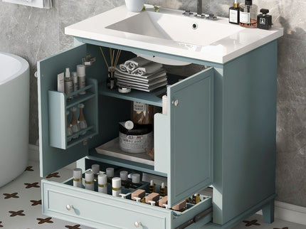 Modern Bathroom Vanity With Sink Combo, Doors And Drawer