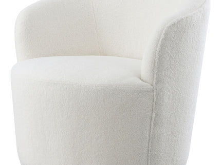 Tempest - Upholstered Barrel Back Swivel Chair - White