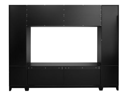 Wall Unit Modern Entertainment Center With Glass Doors