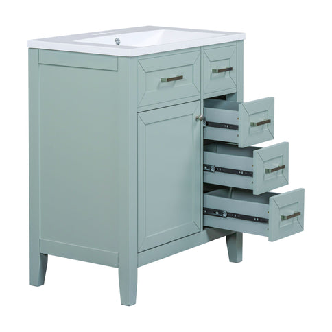 Modern Bathroom Vanity With Sink Combo, 3 Drawers, Undermount Drop-In Sink