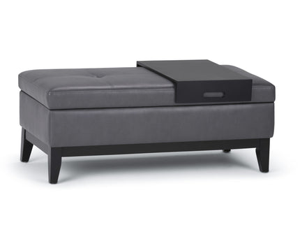 Oregon - Contemporary Storage Ottoman Bench With Tray