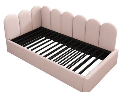Upholstered Daybed With Metal Slatted Base
