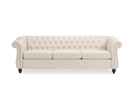 Chesterfield Style 3 Seater Sofa With Deep Button Tufting