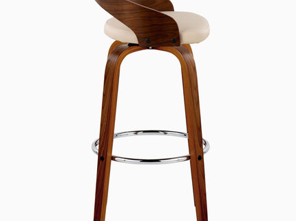 Grotto - Contemporary Fixed Height Barstool With Swivel With Round Footrest (Set of 2)