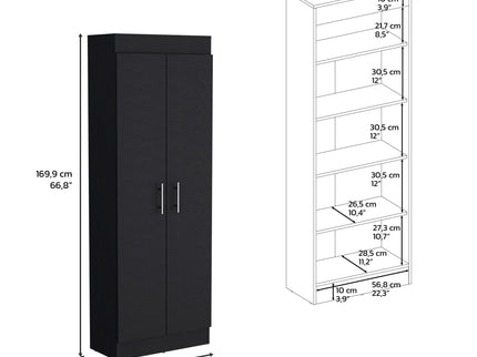 Clinton - Pantry Cabinet Kitchen Storage - Black