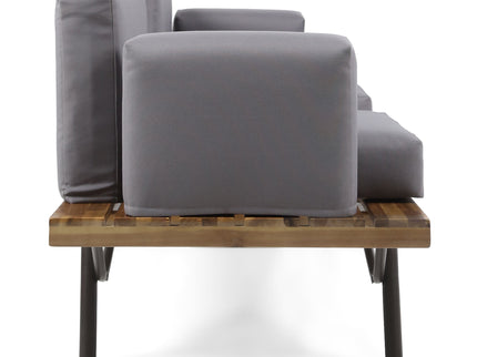 2 Piece Patio Set With Loveseat And Coffee Table - Natural / Dark Gray