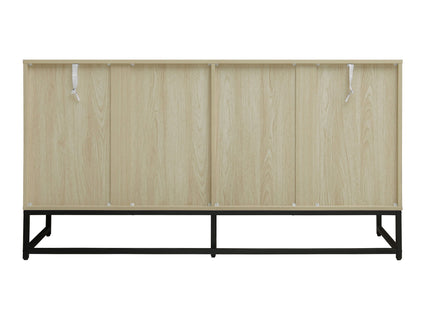 Carved 4 Door Sideboard With Storage, Adjustable Shelf