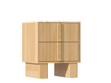 Nightstand With Charging Station And 2 Storage Drawers