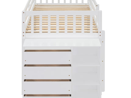 Bunk Bed With 4 Drawers And 3 Shelves