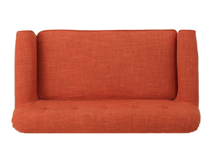 Classic Loveseat With Rolled Armrests And Button Tufting