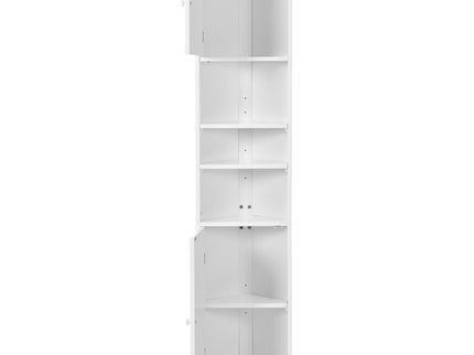 Multi Functional Corner Cabinet With Adjustable Shelves And 2 Doors