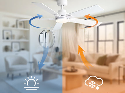 Reversible Motor Integrated LED Dimmable Ceiling Fan With Light