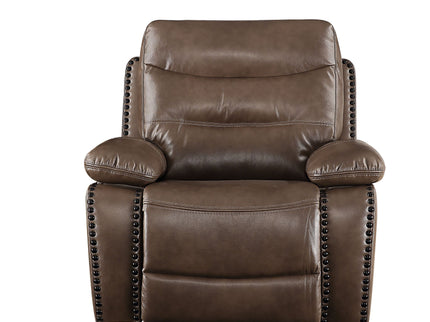 Aashi - Leather Gel Match 3 Piece Recliner Living Room Set - Brown