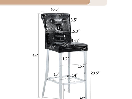 Bar Chairs & Crystal Clasp Design (Set of 2)
