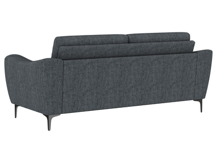 Oberle - 2 Piece Upholstered Sofa Set With Pocket Coil Seating - Charcoal
