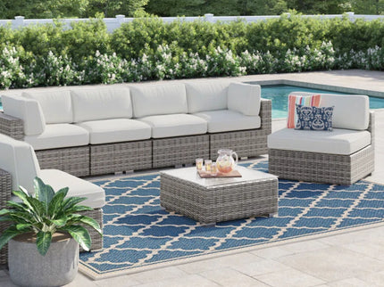 Outdoor Wicker Seating Group With Cushions