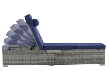 Outdoor Sofa Pe Rattan Furniture Deck Chair - Gray