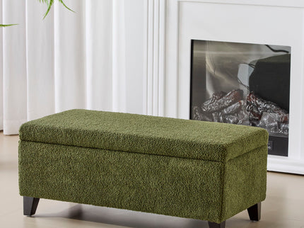 Storage Ottoman With Flip Top Lid - Retro Green