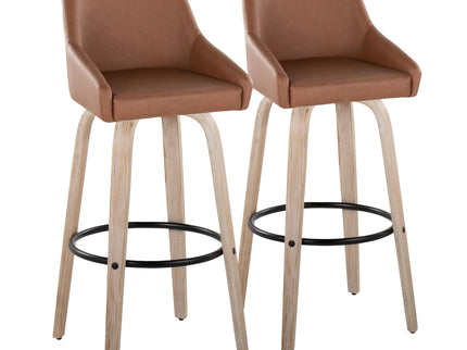 Hannah - Transitional Fixed Height Barstool With Swivel With Round Footrest (Set of 2)