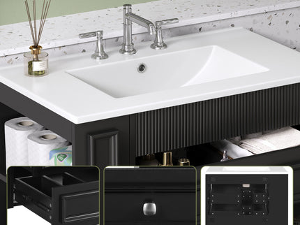 Wall Mounted Bathroom Vanity With 2 Drawers, Sink, Floating Storage Unit