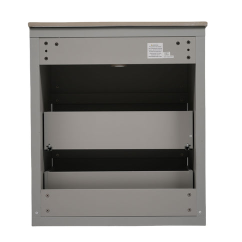 Freestanding Bathroom Vanity With Ceramic Sink, 2 Full Extension Drawers