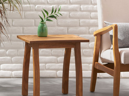 Kinesis - Outdoor Side Table With Slatted Top And Wood Frame