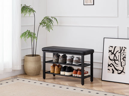 Shoe Bench With Cushion, Storage Seat For Entryway