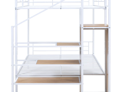Bunk Bed With Lateral Storage Ladder And Wardrobe