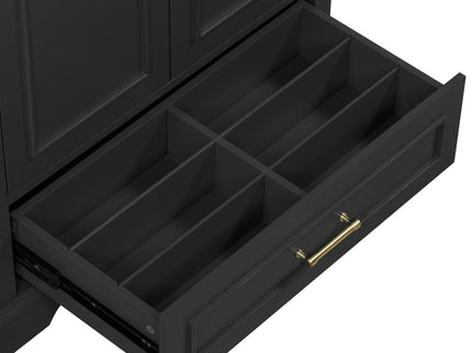 Bathroom Vanity With Sink, 1 Divided Drawer And 2 Soft Close Doors With Double Shelf