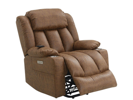Aire Power Motion Recliner With Lift Heating Massage Function - Brown