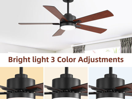 Reversible DC Motor Ceiling Fan With Dimmable LED Light For Living Room