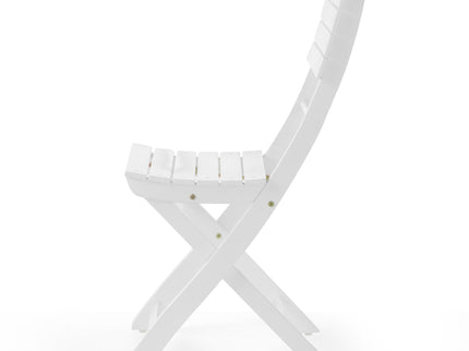 Outdoor Foldable Wood Dining Chair With Slat Design (Set of 2)