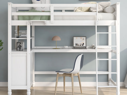 Loft Bed With Drawers With Desk And Shelves