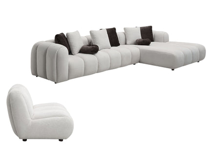 Manilla - Sectional Sofa With Chair - Ivory White