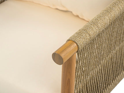 Modern Outdoor Woven Lounge Chair With Solid Frame And Cushions
