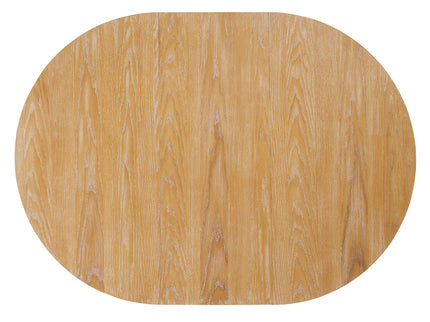 Farmhouse Oval Extendable Dining Table With Pedestal Base