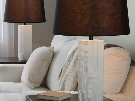 Petra - Contemporary Table Lamp (Set of 2) - Cream / Black