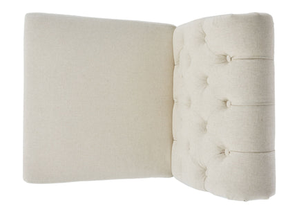 Dining Rolltop Chairs (Set of 2), Upholstered Armless Chair With Wood Leg - Ivory
