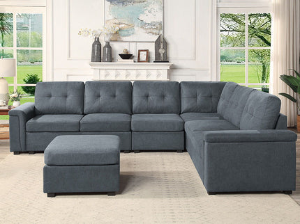 Isla - Fabric Sectional Sofa With Ottoman