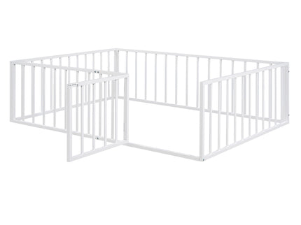 Metal Floor Bed Frame With Fence And Door